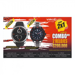 RELOJES DE ACERO PARA HOMBRE VIROX. COMBO REF:M1