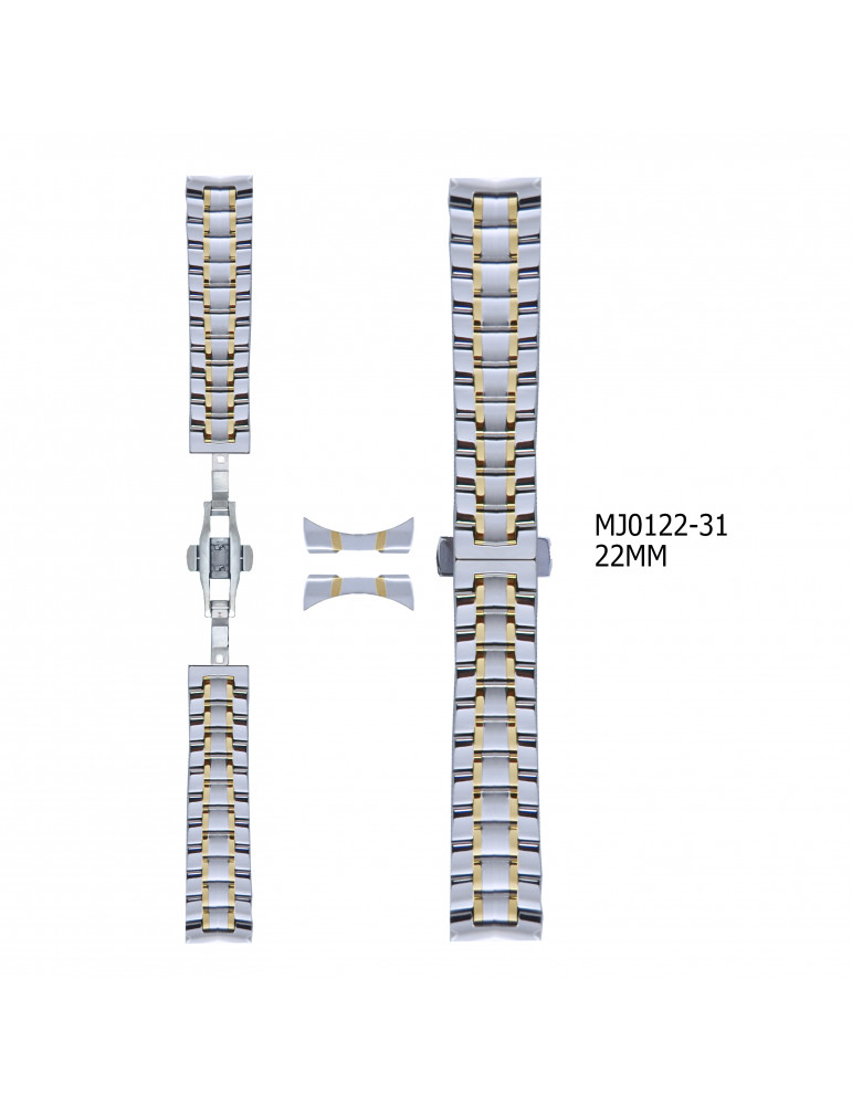 PULSO EN ACERO PLATEADO DORADO COMPATIBLE CON RELOJES FOSSIL