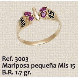 ANILLO DE 15 AÑOS, MARIPOSA...