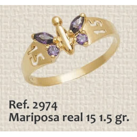 ANILLO DE 15 AÑOS, MARIPOSA...