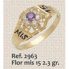 ANILLO DE 15 AÑOS, FLOR MIS...