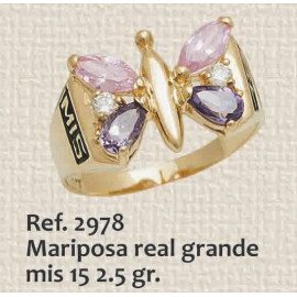 ANILLO DE 15 AÑOS, MARIPOSA...