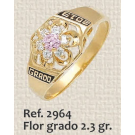 ANILLO DE GRADO FLOR EN ORO...