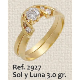 ANILLO DE DAMA SOL Y LUNA...